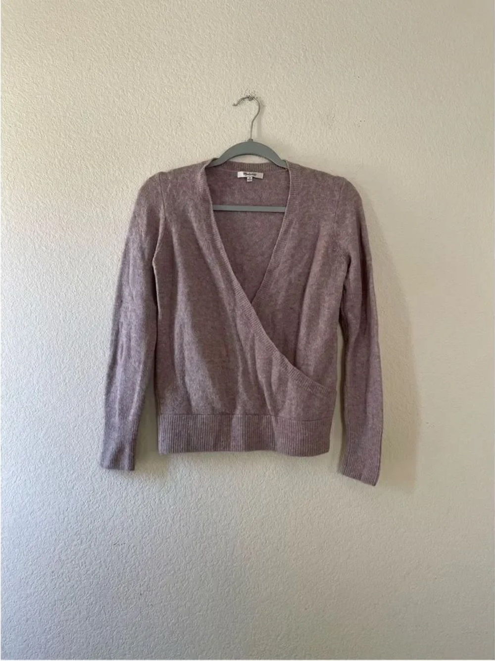 Madewell Dusty Lavender V-Neck Wrap Sweater